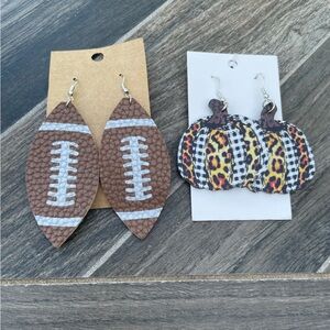New football earrings and pumpkin earrings